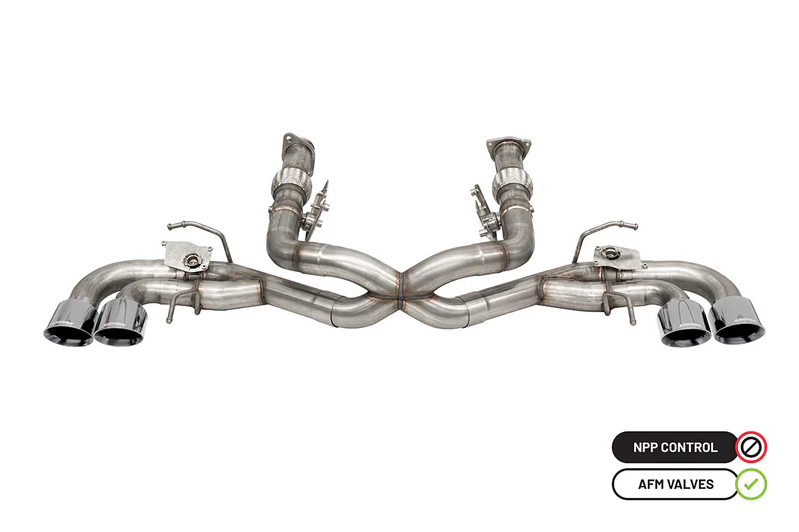 Corsa Xtreme C8 Exhaust With AFM And NPP Valves No Mufflers Polished Tips 21106