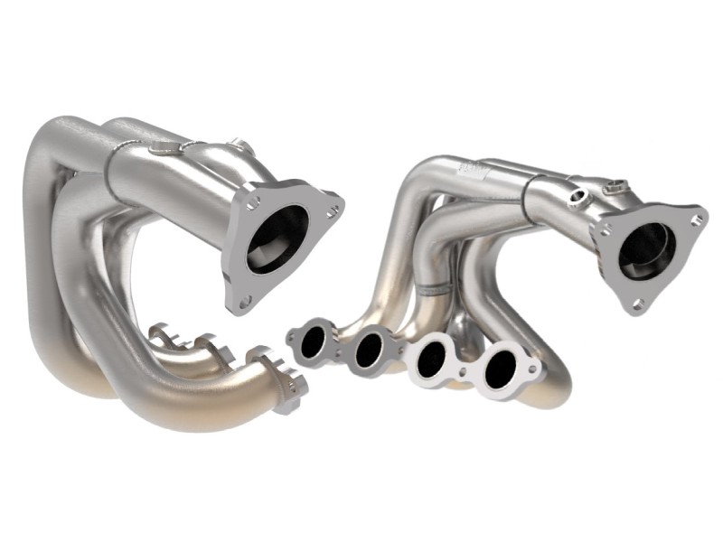 aFe C8 Corvette Twisted Steel 304 Stainless Steel Long Tube Header Raw Finish 48-34148